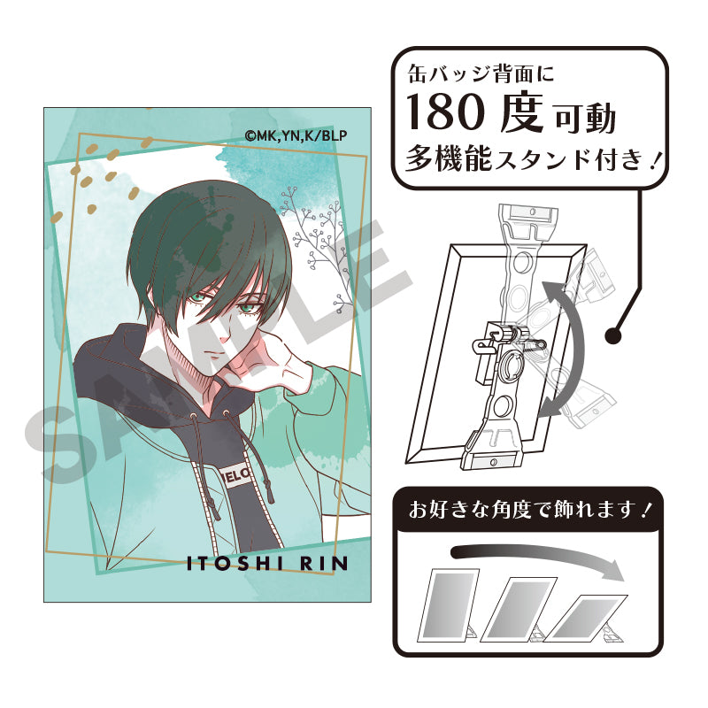ブルーロック_アート缶バッジ　糸師凛　ニュアンスカラー