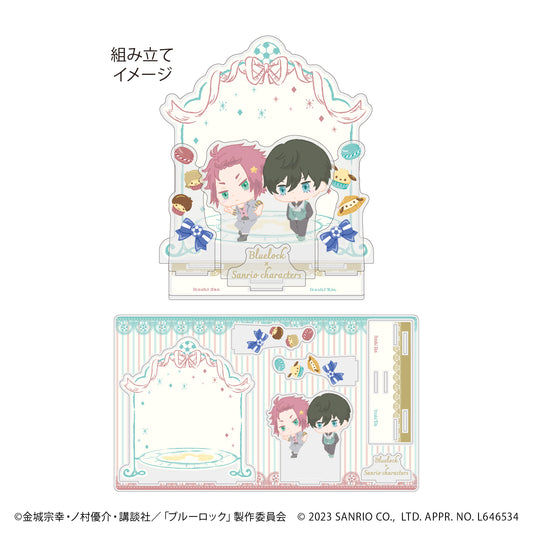 ブルーロック×サンリオキャラクターズ_プレミアム アクリルジオラマプレート04/糸師凛＆糸師冴(ミニキャライラスト)