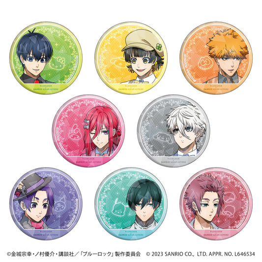 ブルーロック×サンリオキャラクターズ_(57mm)_ホログラム缶バッジ01/パーティーver　ボックス(全8種)(描き下ろしイラスト)【コンプリートBOX】