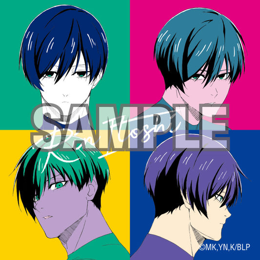 ブルーロック_ビッグ正方形缶バッジ ポップアート (糸師凛)