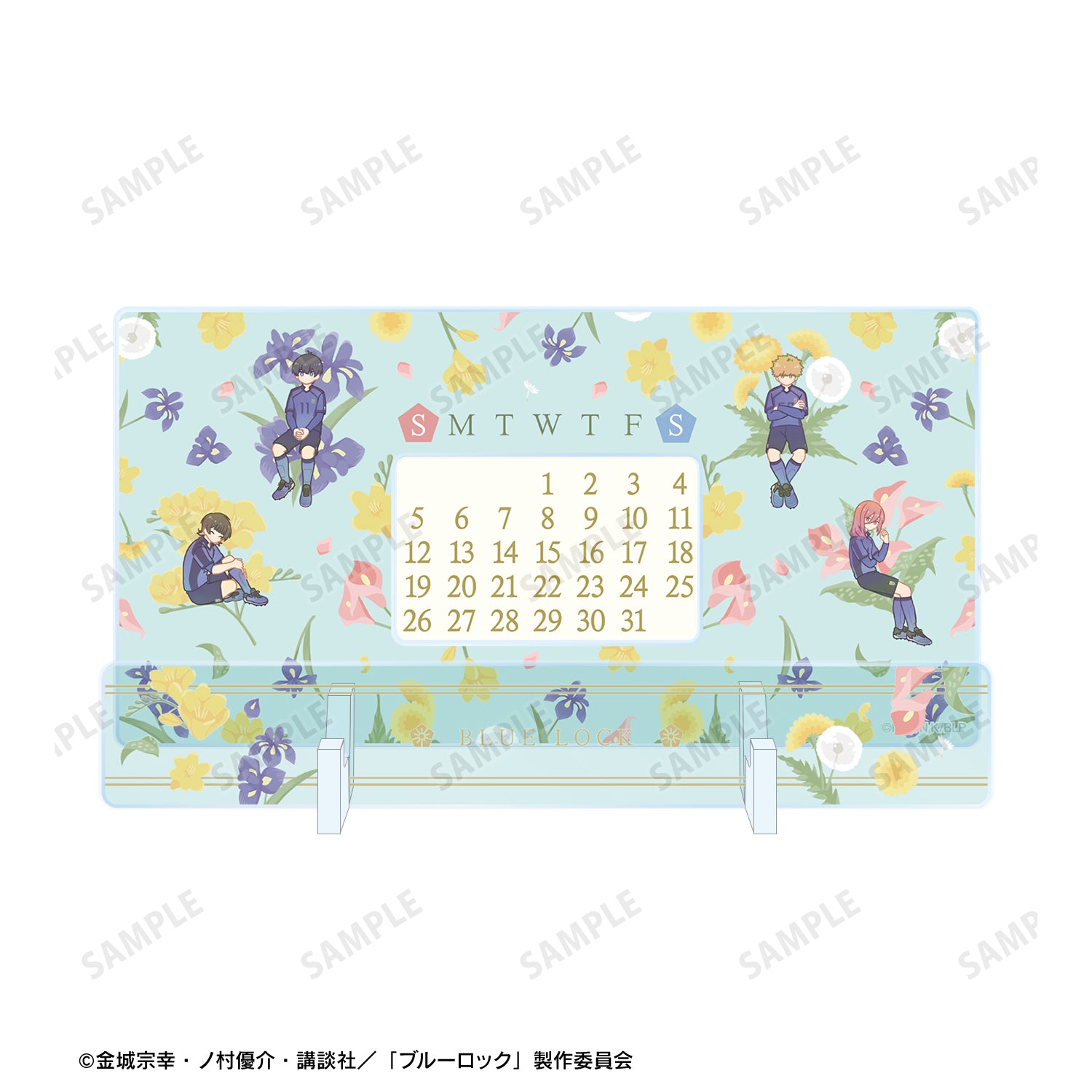ブルーロック_潔 世一＆蜂楽 廻＆國神 錬介＆千切 豹馬 Botania 卓上アクリル万年カレンダー