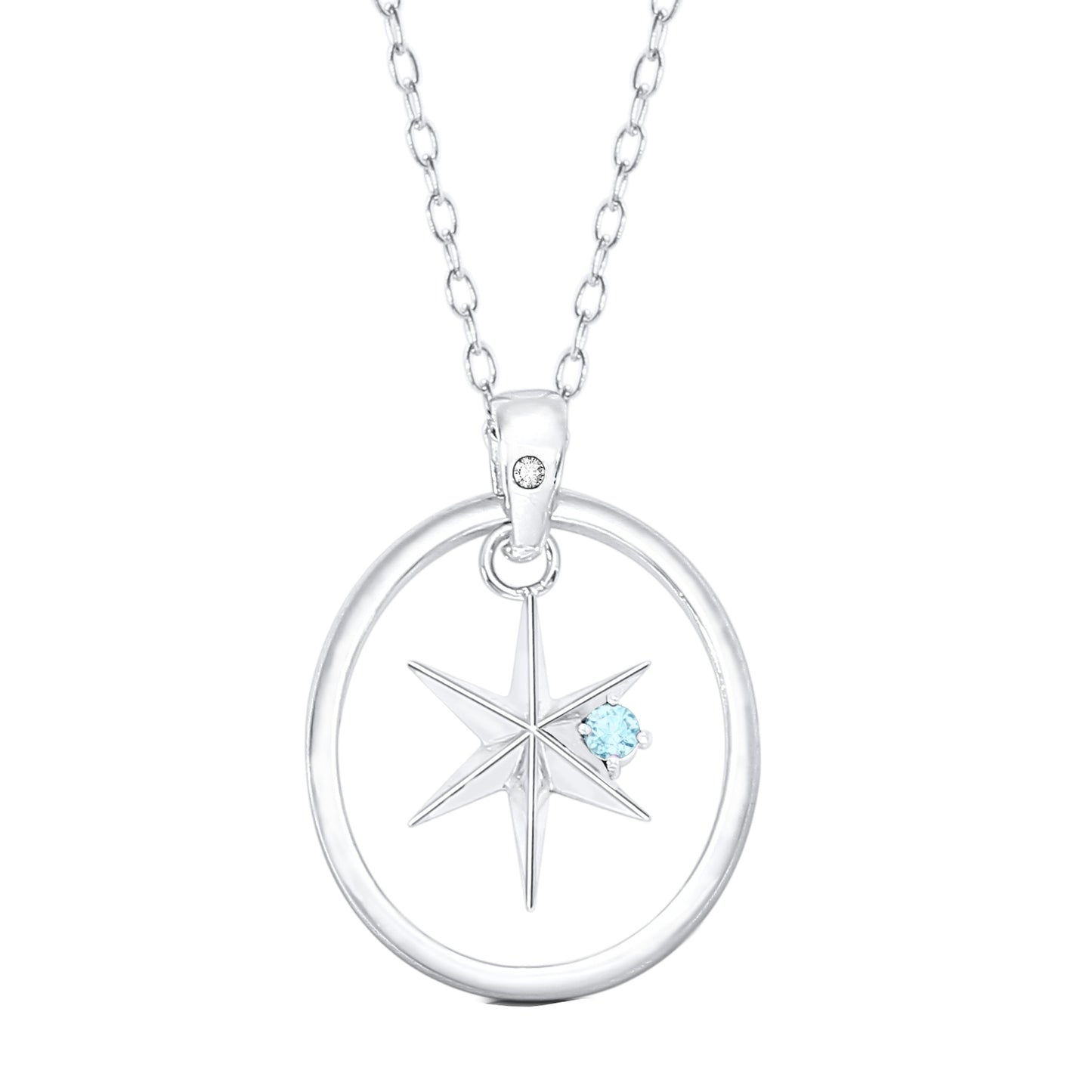 【推しの子】_天然石付き スターシルバーネックレス アクア