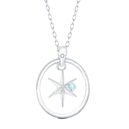 【推しの子】_天然石付き スターシルバーネックレス アクア