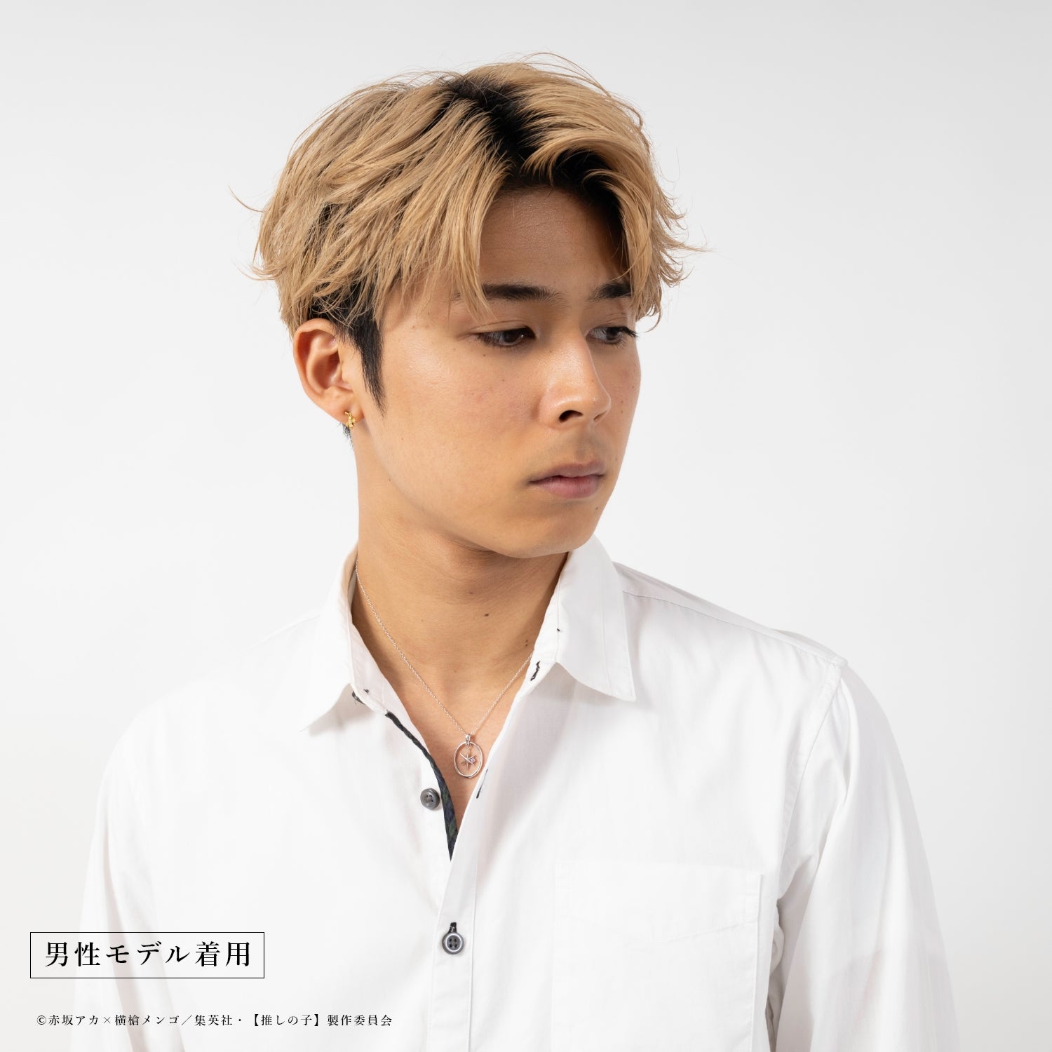 【推しの子】_天然石付き スターシルバーネックレス ルビー