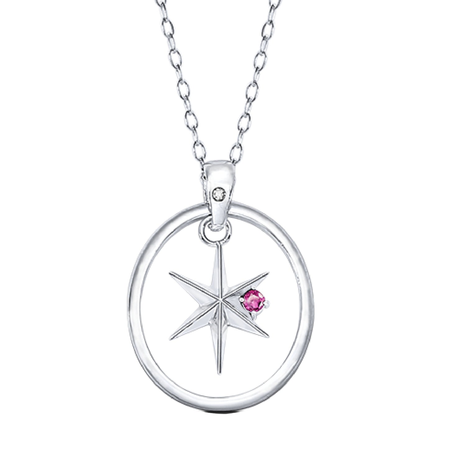 【推しの子】_天然石付き スターシルバーネックレス ルビー