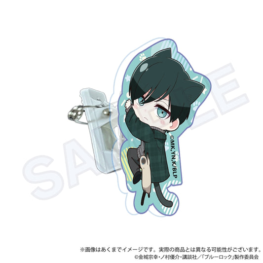 ブルーロック_アクリルクリップ ひっつきにゃんver.　糸師　凛