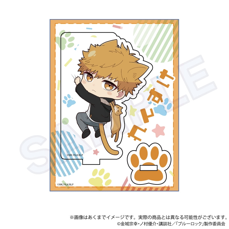 ブルーロック_ミニキャラスタンド ひっつきにゃんver.　國神　錬介