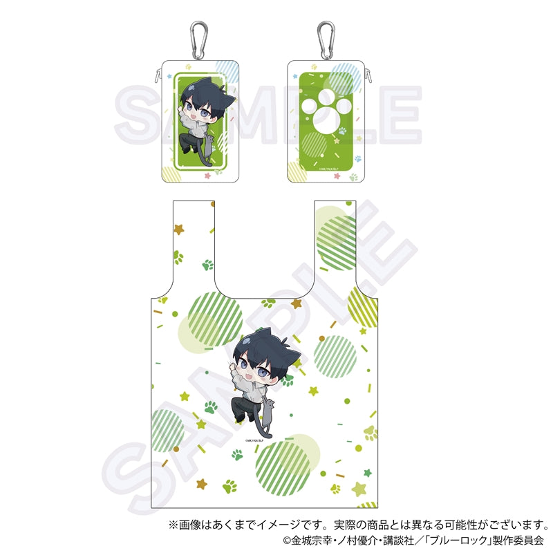 ブルーロック_収納ポーチ付きエコバッグ ひっつきにゃんver.　潔 世一