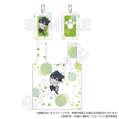 ブルーロック_収納ポーチ付きエコバッグ ひっつきにゃんver.　潔 世一