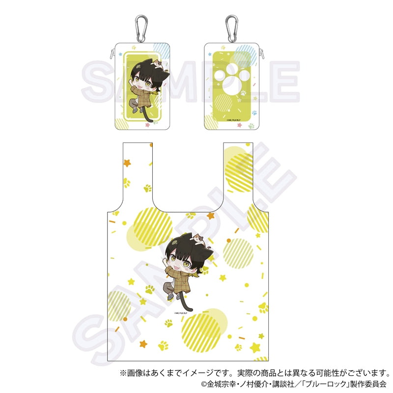 ブルーロック_収納ポーチ付きエコバッグ ひっつきにゃんver.　蜂楽　廻