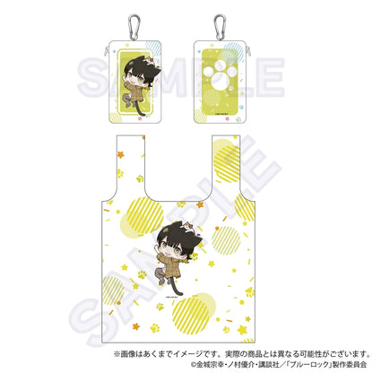 ブルーロック_収納ポーチ付きエコバッグ ひっつきにゃんver.　蜂楽　廻