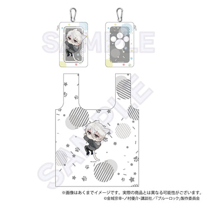 ブルーロック_収納ポーチ付きエコバッグ ひっつきにゃんver.　凪　誠士郎