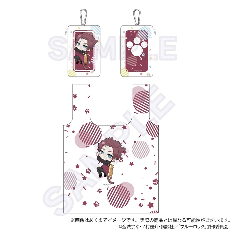 ブルーロック_収納ポーチ付きエコバッグ ひっつきにゃんver.　糸師　冴