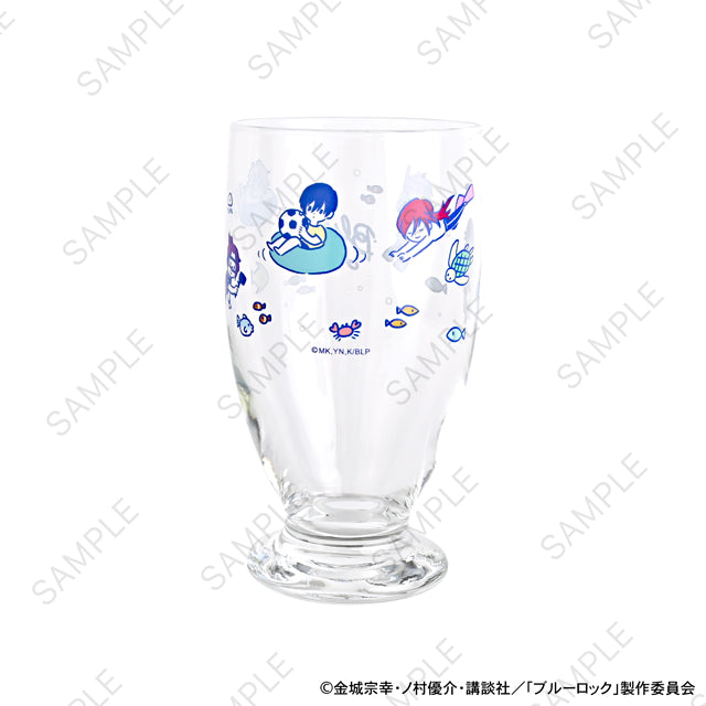 ブルーロック_ビィズニィズ　アデリアレトロ台付グラス（海水浴）