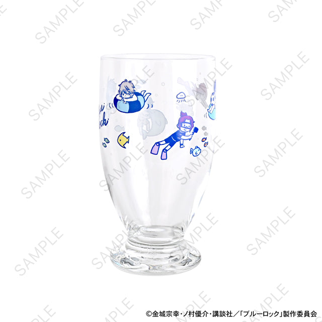 ブルーロック_ビィズニィズ　アデリアレトロ台付グラス（海水浴）