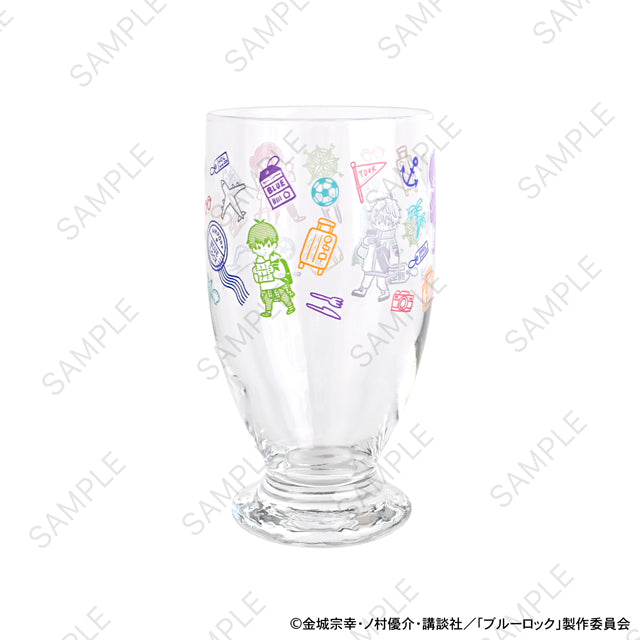 ブルーロック_ビィズニィズ　アデリアレトロ台付グラス（総柄）