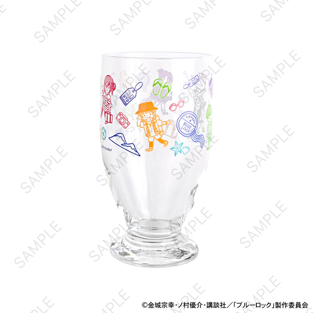 ブルーロック_ビィズニィズ　アデリアレトロ台付グラス（総柄）