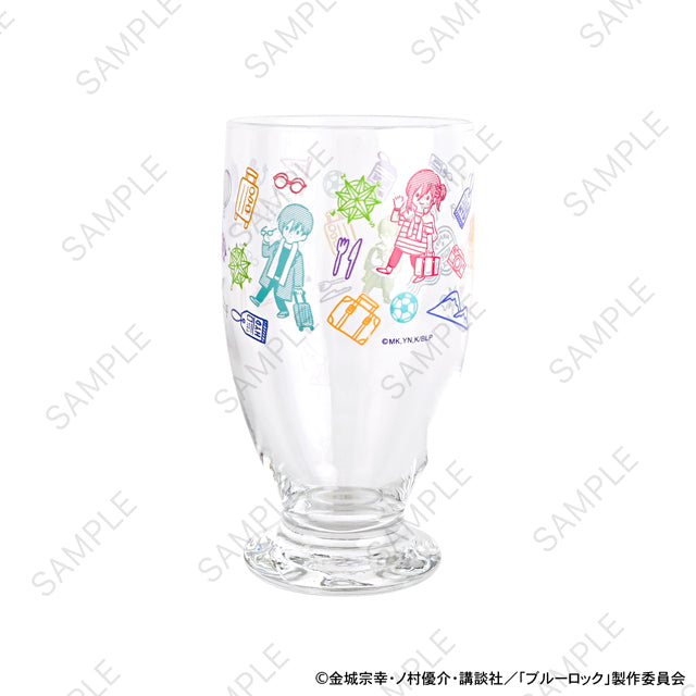 ブルーロック_ビィズニィズ　アデリアレトロ台付グラス（総柄）