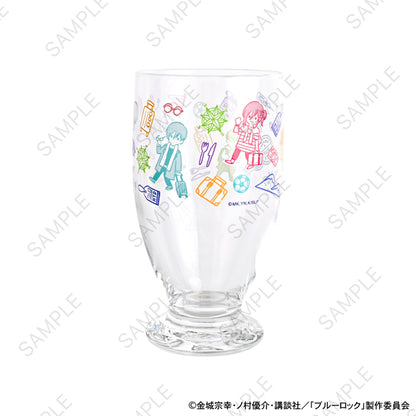 ブルーロック_ビィズニィズ　アデリアレトロ台付グラス（総柄）