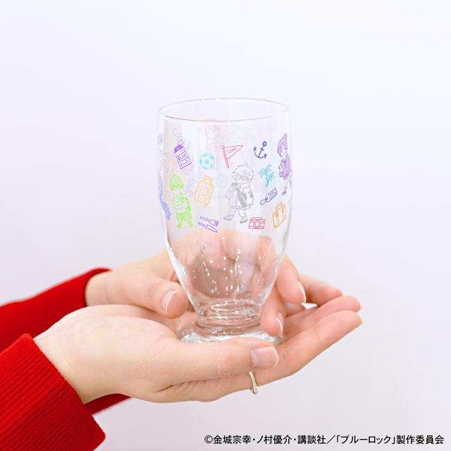 ブルーロック_ビィズニィズ　アデリアレトロ台付グラス（総柄）
