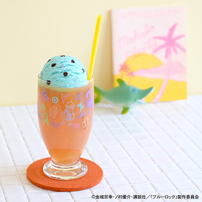 ブルーロック_ビィズニィズ　アデリアレトロ台付グラス（総柄）