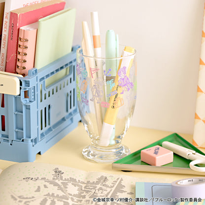 ブルーロック_ビィズニィズ　アデリアレトロ台付グラス（総柄）