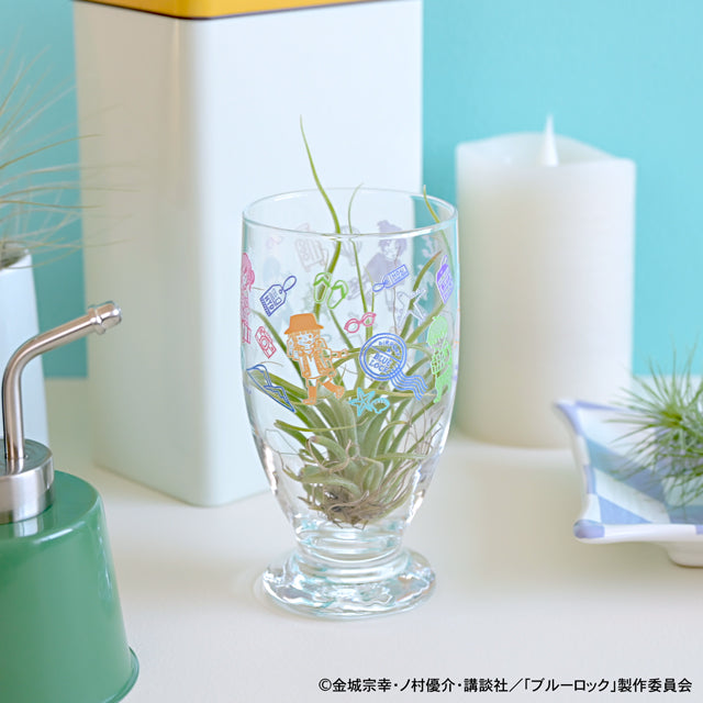 ブルーロック_ビィズニィズ　アデリアレトロ台付グラス（総柄）