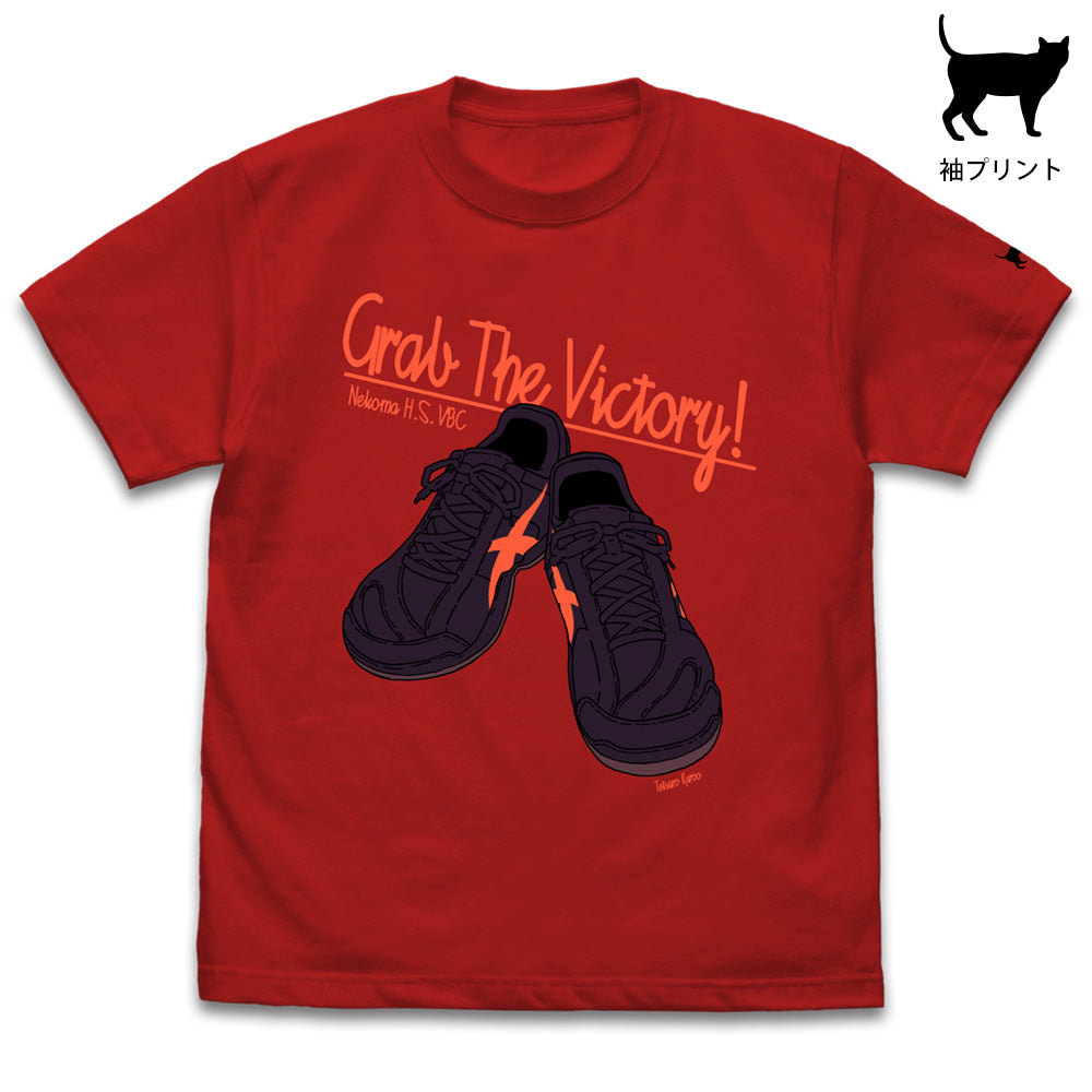 ハイキュー!! TO THE TOP_黒尾鉄朗シューズ Tシャツ/RED-