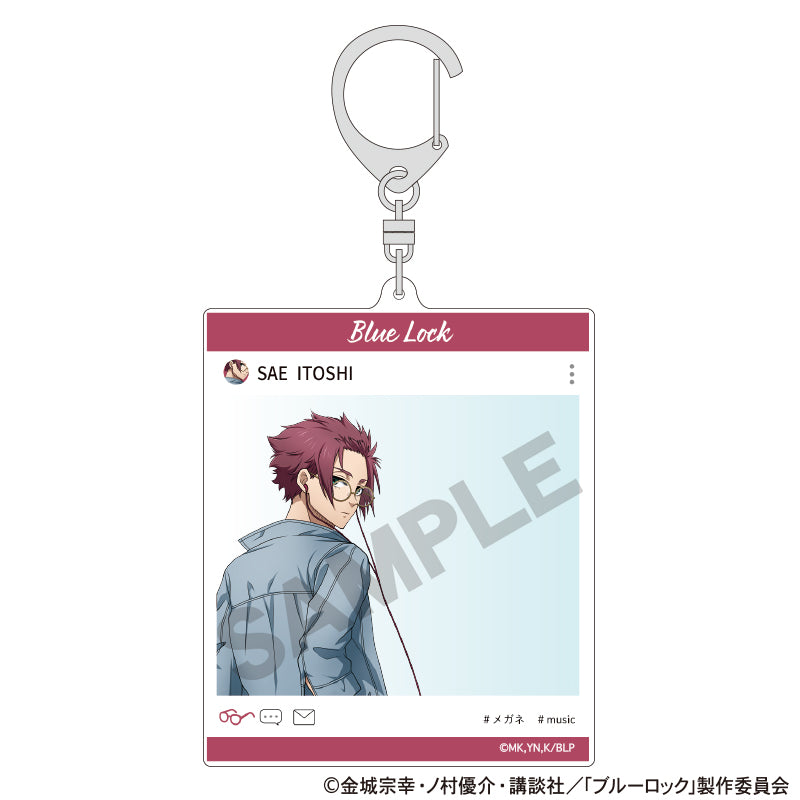 ブルーロック_SNS風アクリルキーホルダー　糸師冴　休日メガネ