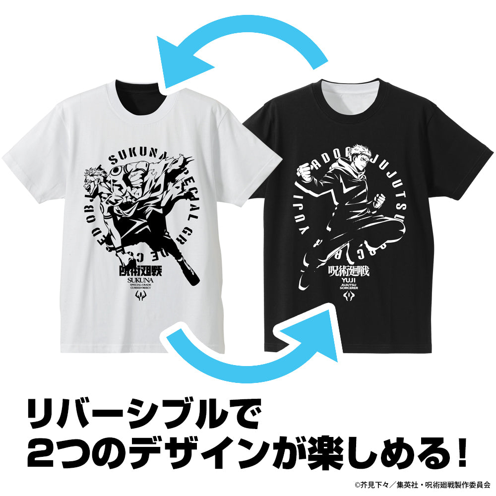 呪術廻戦_虎杖 悠仁 / 宿儺 リバーシブルTシャツ/BLACK×WHITE-