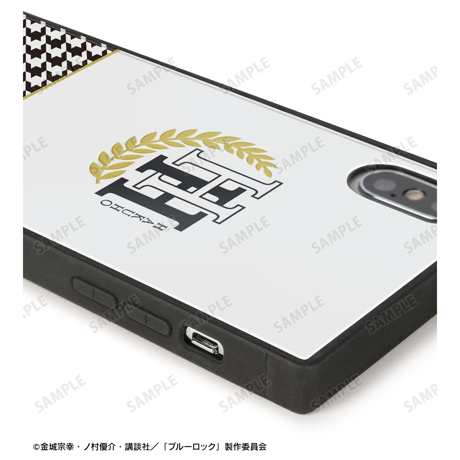 ブルーロック_白宝高校校章 スクエア強化ガラスiPhoneケース