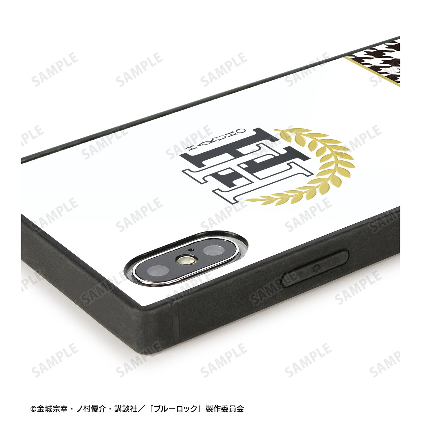 ブルーロック_白宝高校校章 スクエア強化ガラスiPhoneケース