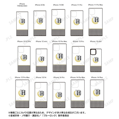 ブルーロック_白宝高校校章 スクエア強化ガラスiPhoneケース