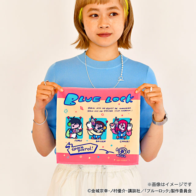 ブルーロック_水沢石鹸コラボ　ハンドタオル（サッカーボール星人を追え！）