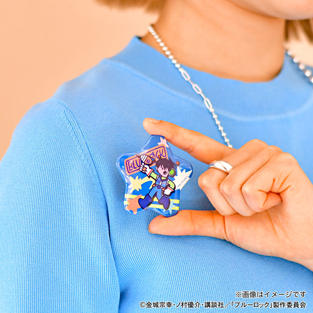 ブルーロック_水沢石鹸コラボ　星型缶バッジ（潔 世一）