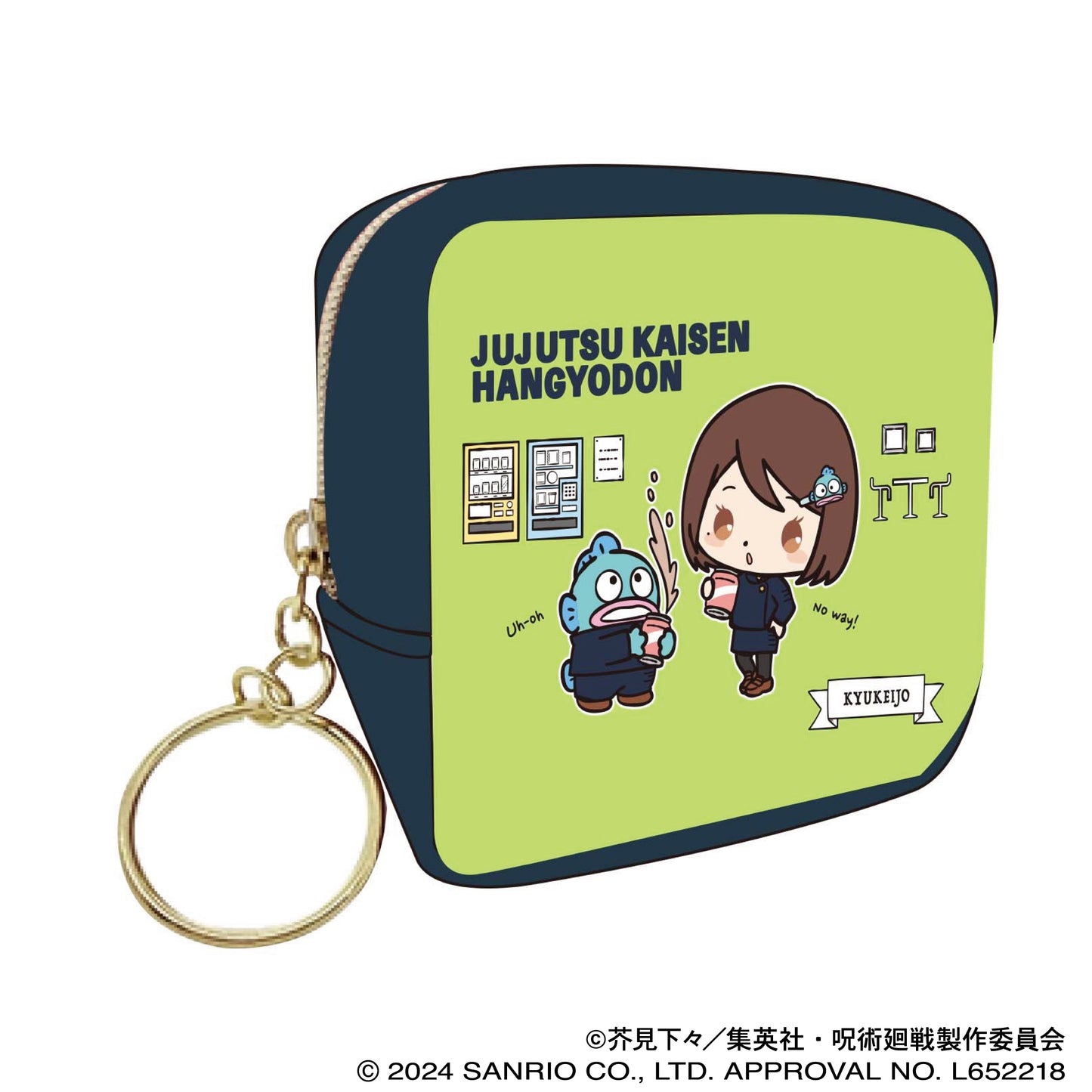 呪術廻戦 第2期_スクエアミニポーチ／家入 硝子×ハンギョドン 呪術廻戦 懐玉・玉折×サンリオキャラクターズ