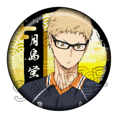 ハイキュー!!_切り絵シリーズ 箔押し和紙缶バッジ　【BOX／8個入り】