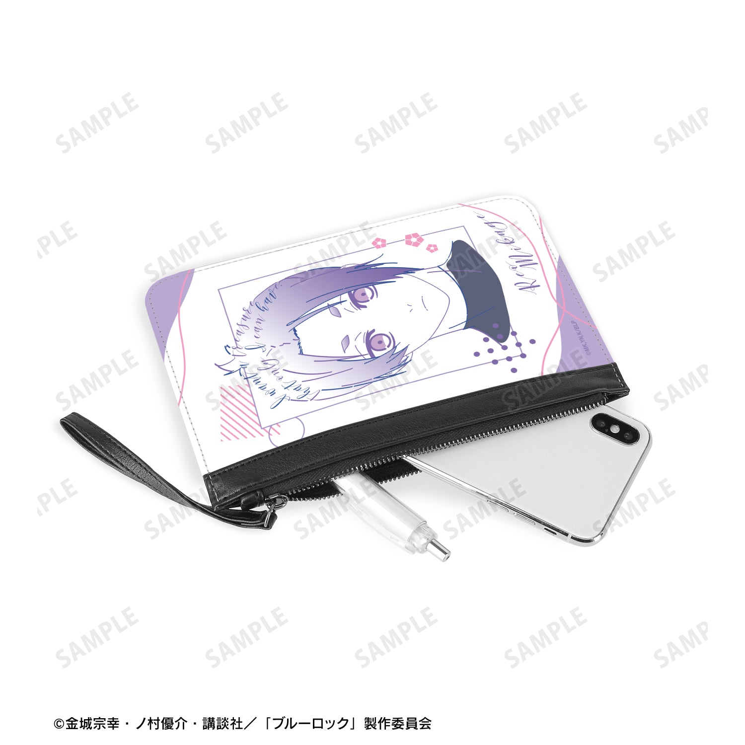 ブルーロック_御影 玲王 lette-graph PUレザーフラットポーチ
