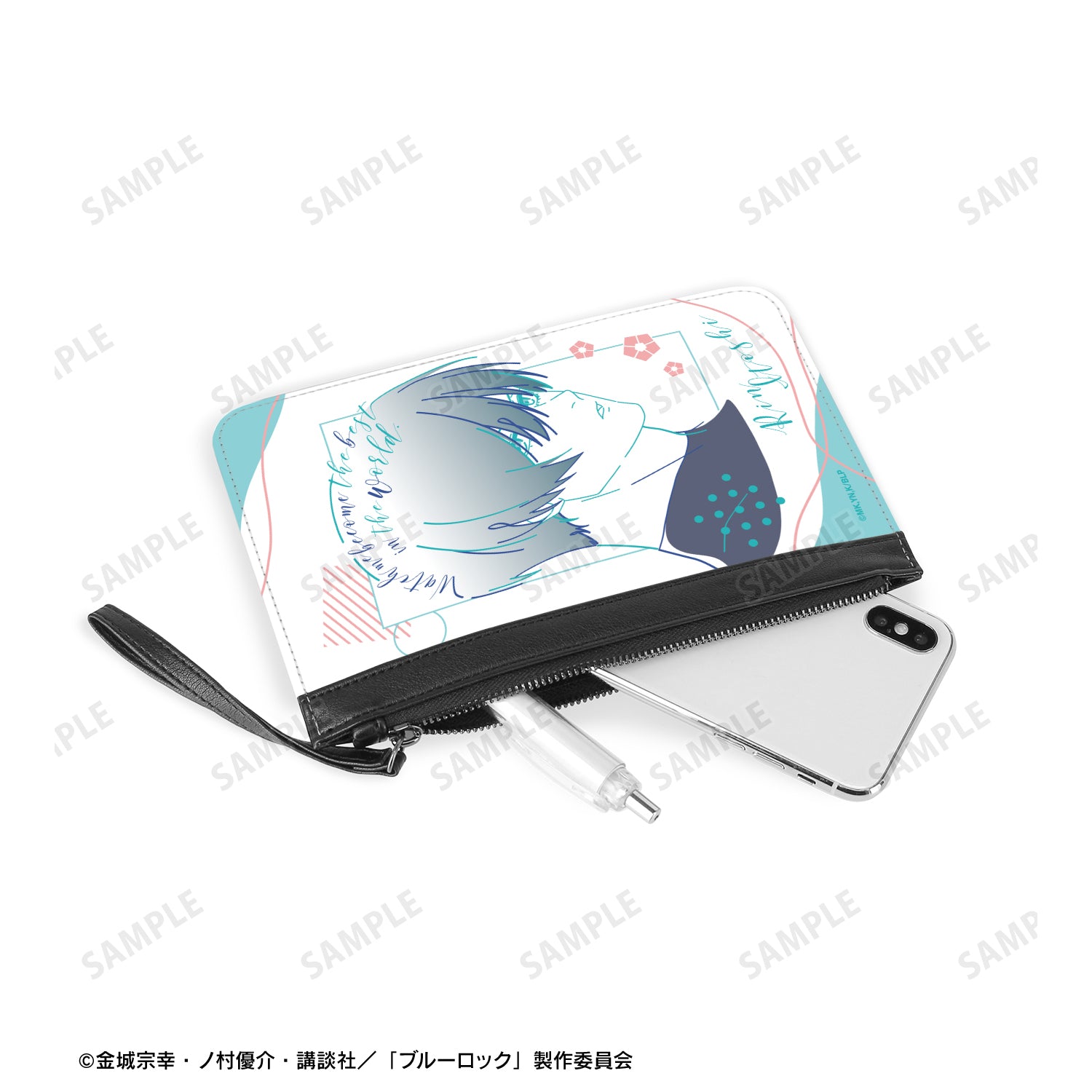 ブルーロック_糸師 凛 lette-graph PUレザーフラットポーチ