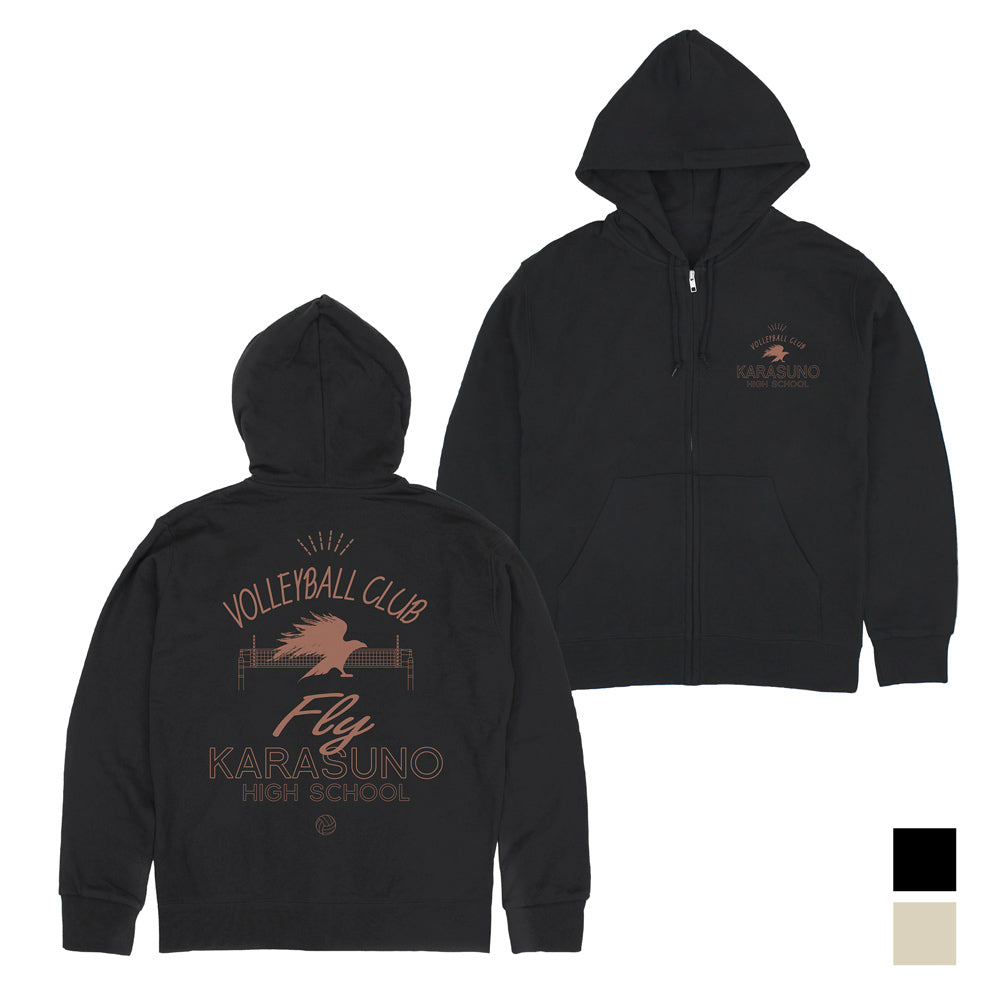 ハイキュー!!_烏野高校排球部 ジップパーカー/BLACK