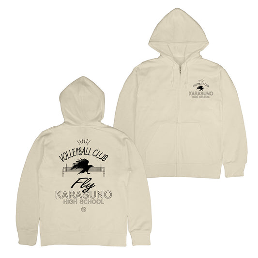 ハイキュー!!_烏野高校排球部 ジップパーカー/LIGHT BEIGE