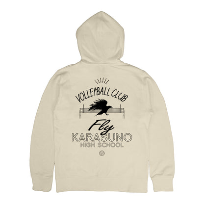 ハイキュー!!_烏野高校排球部 ジップパーカー/LIGHT BEIGE