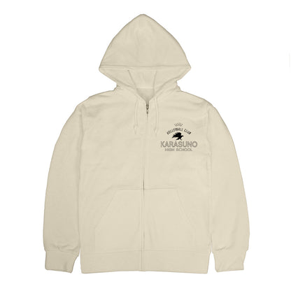 ハイキュー!!_烏野高校排球部 ジップパーカー/LIGHT BEIGE