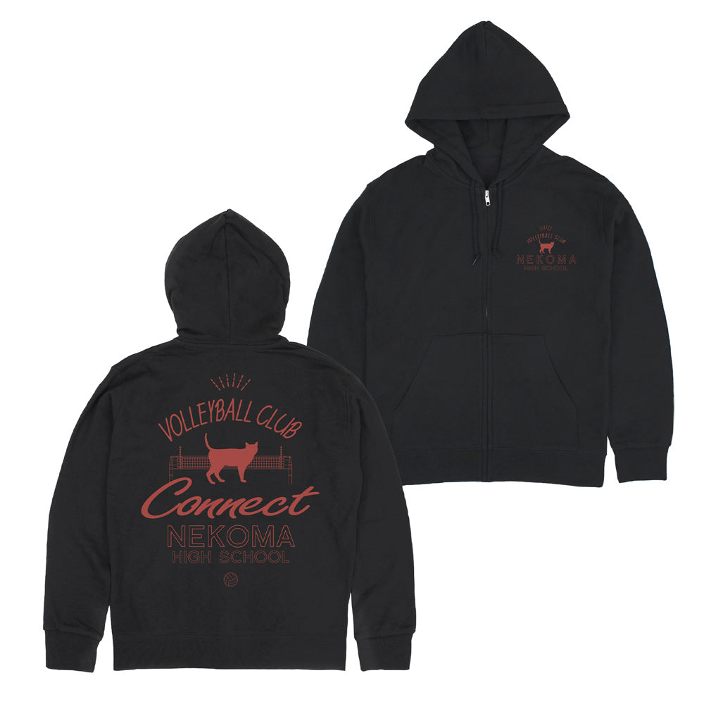 ハイキュー!!_音駒高校バレーボール部 ジップパーカー/BLACK