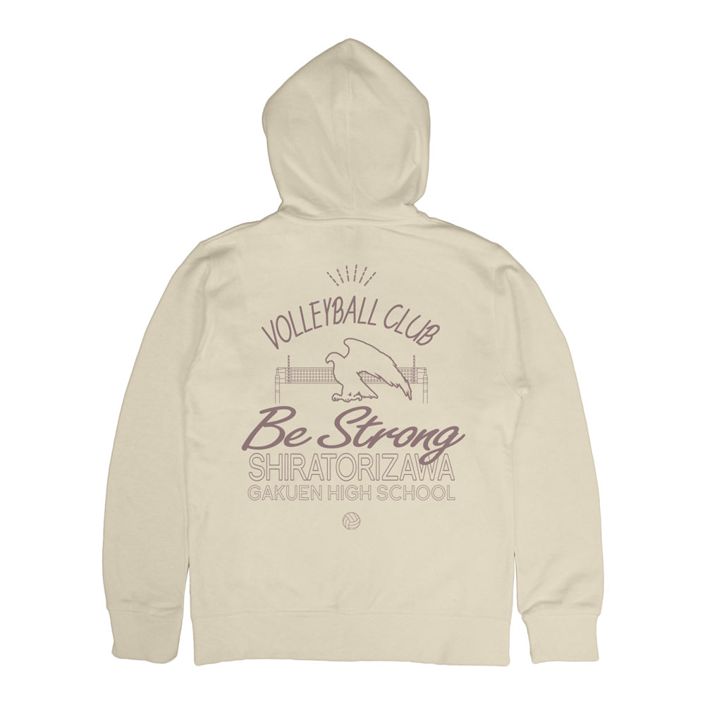 ハイキュー!!_白鳥沢学園高校バレーボール部 ジップパーカー/LIGHT BEIGE