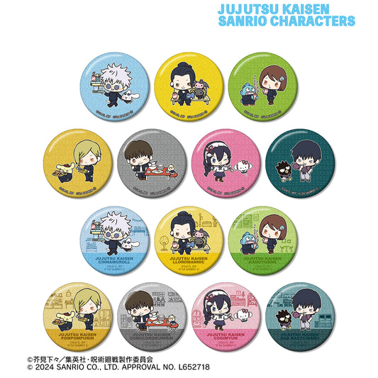 呪術廻戦×サンリオキャラクターズ_トレーディング 懐玉・玉折 グリッター缶バッジ(単位/BOX)【コンプリートBOX／14パック入り】