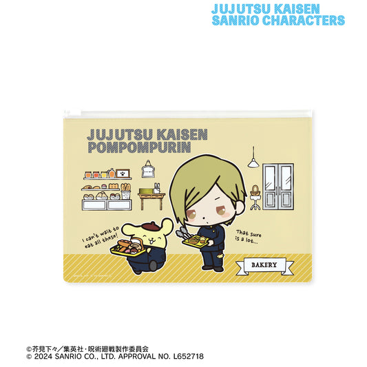 呪術廻戦×サンリオキャラクターズ_七海建人×ポムポムプリン 懐玉・玉折 ビニールフラットポーチ