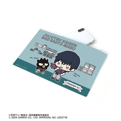 呪術廻戦×サンリオキャラクターズ_伏黒甚爾×バッドばつ丸 懐玉・玉折 ビニールフラットポーチ