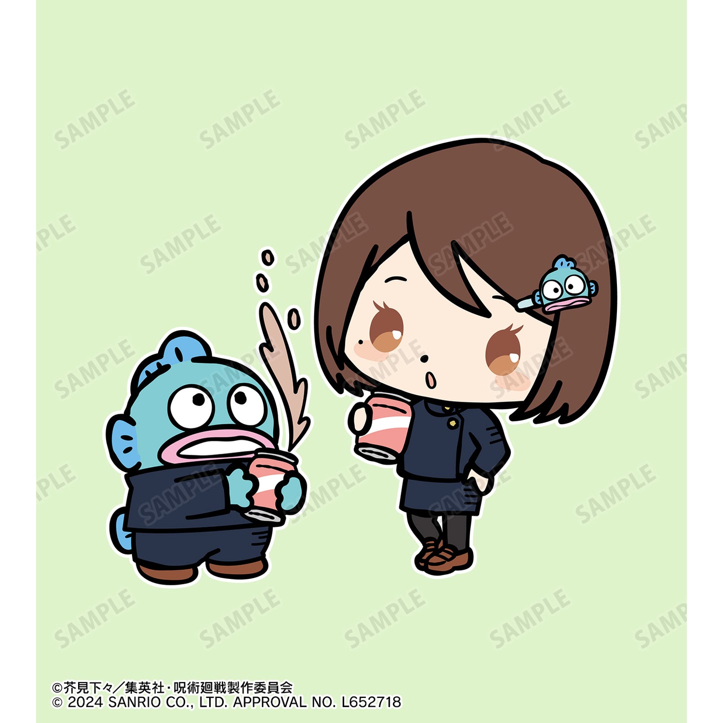 呪術廻戦×サンリオキャラクターズ_家入硝子×ハンギョドン 懐玉・玉折 スティックバルーン