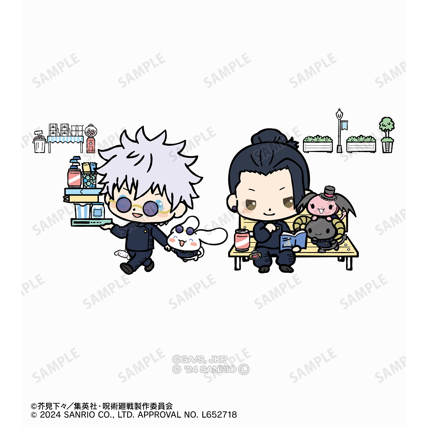 呪術廻戦×サンリオキャラクターズ_五条 悟×シナモロール・夏油 傑×ルロロマニック 懐玉・玉折 スティックバルーン